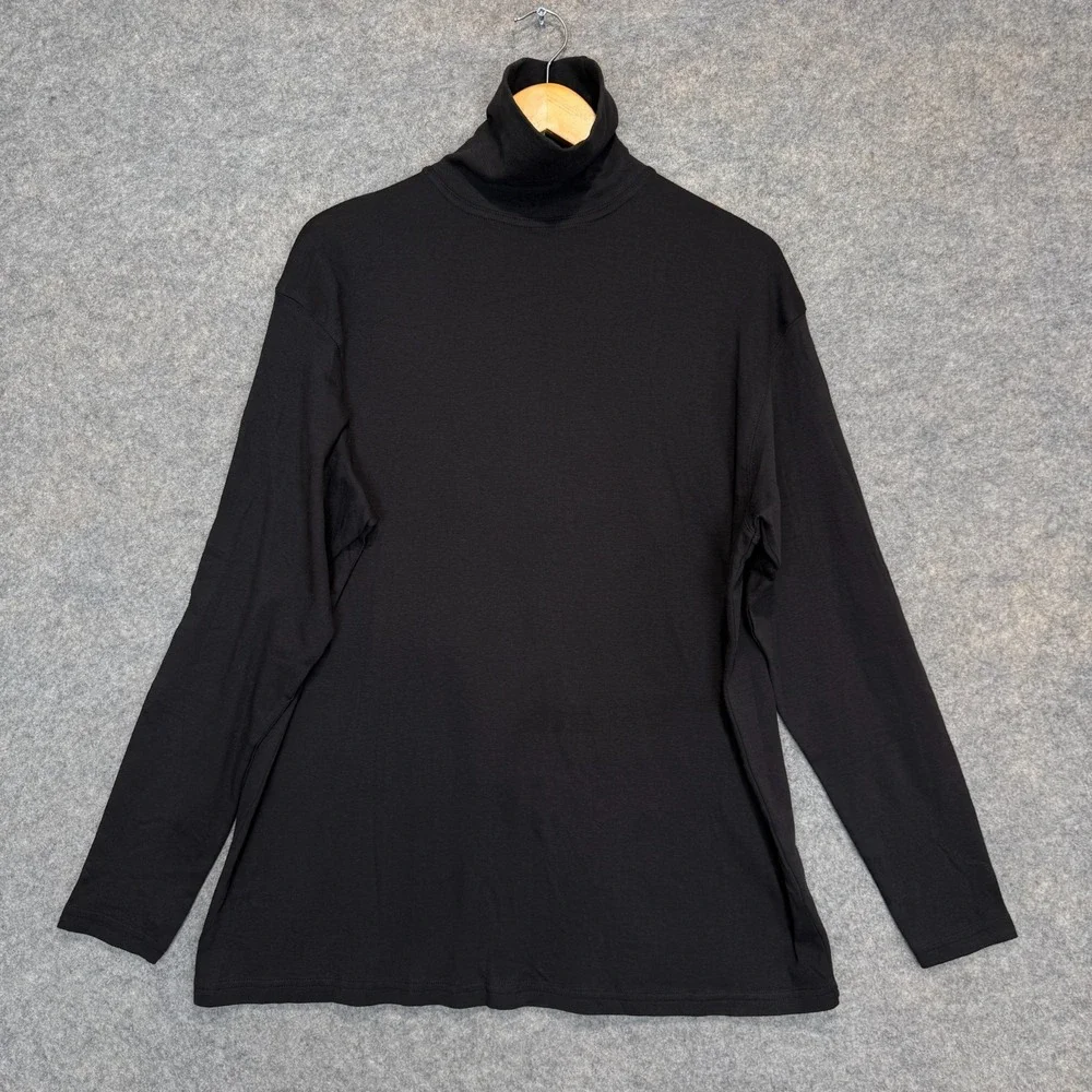 James Pringle Turtleneck Long Sleeve Shirt‎ Mens XL Extra Large Black Knit NEW
